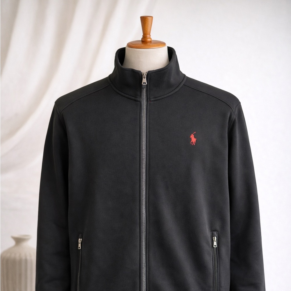 Polo Ralph Lauren Black Double Knit Track Jacket 2XL - Pacific 44 Curated